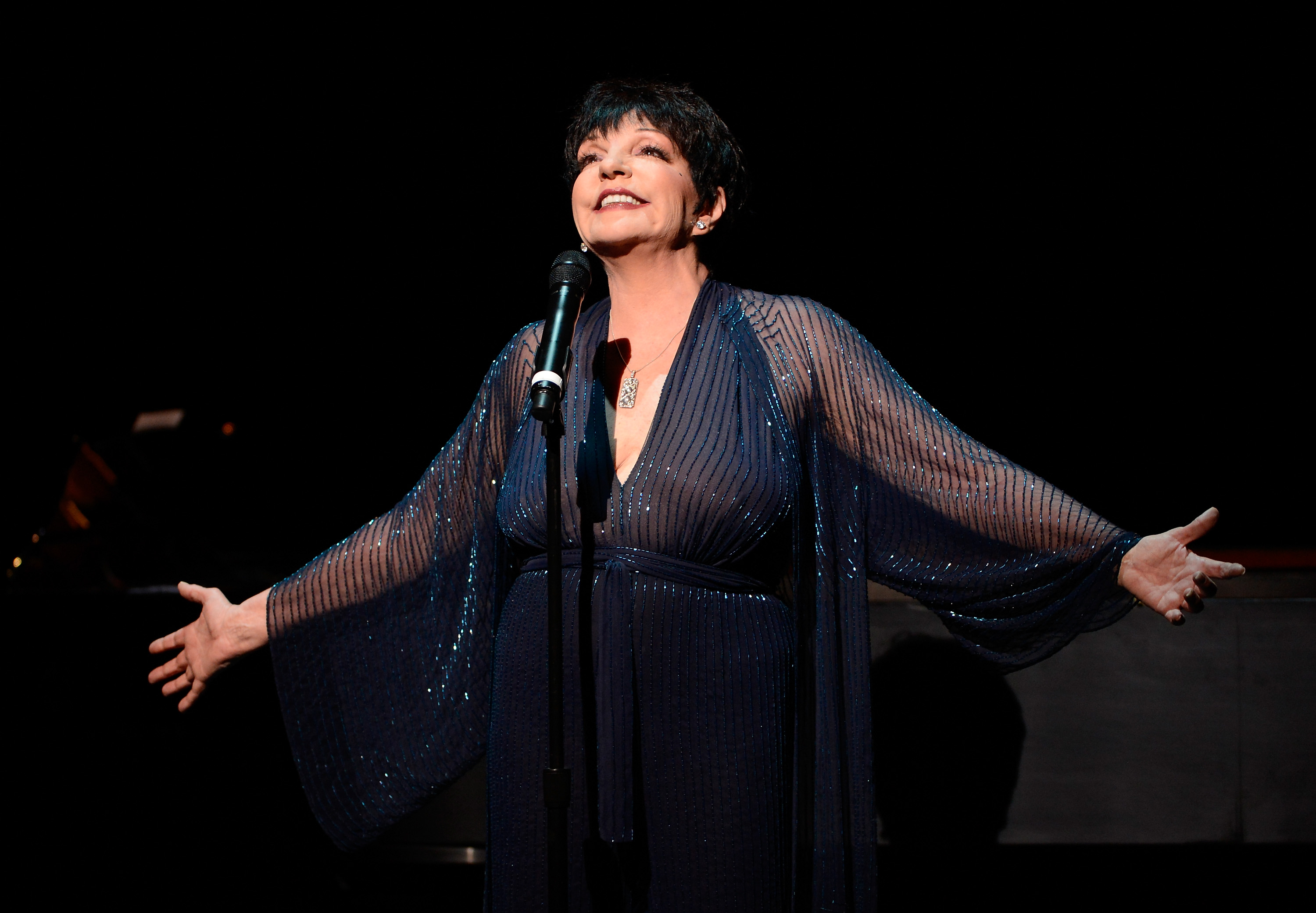 Liza Minnelli performs "If You Really Knew Me" from They're Playing My Song on stage at the memorial of Marvin Hamlisch at Peter Jay Sharp Theater on September 18, 2012, in New York City. | Source: Getty Images