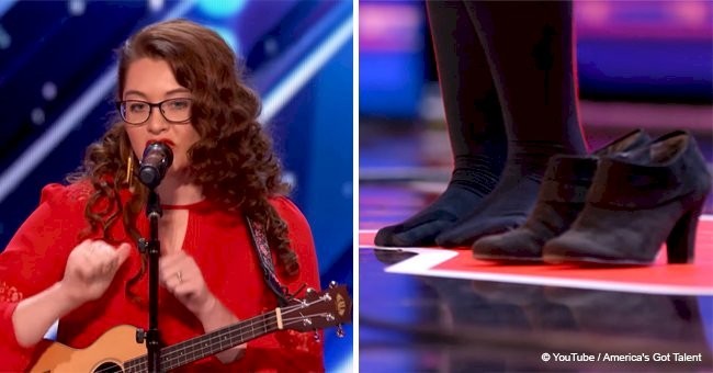 Judges don't expect to hear this voice when a deaf woman takes off her shoes and starts singing