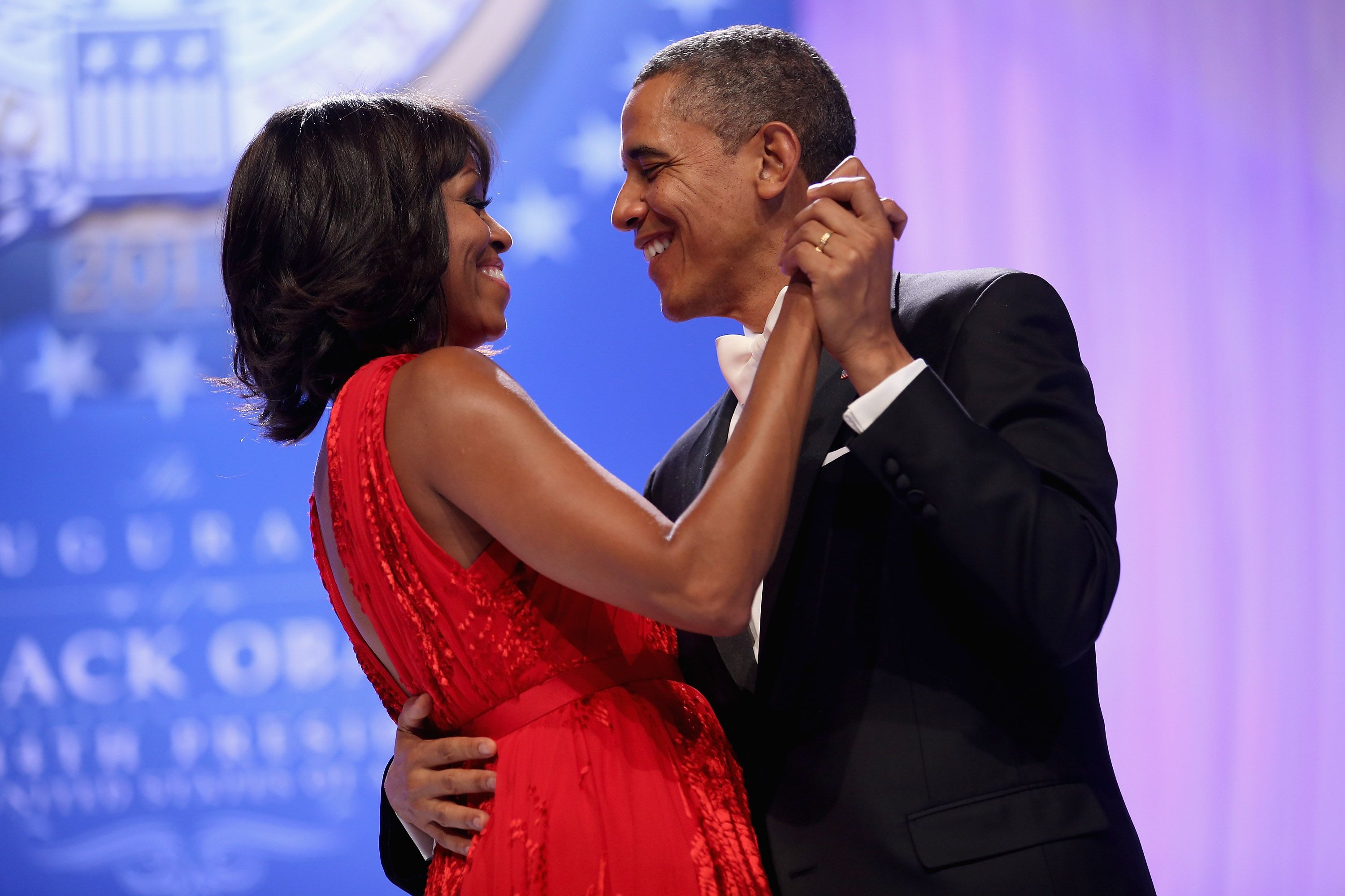 Barack Obama and Michelle Obama dance together during the Comander-in-Chief's Inaugural Ball at the Walter Washington Convention Center January 21, 2013 in Washington, DC | Source: Getty Images