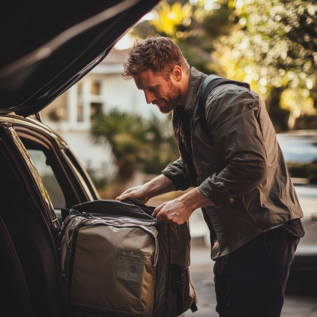 A man packing a car | Source: Midjourney