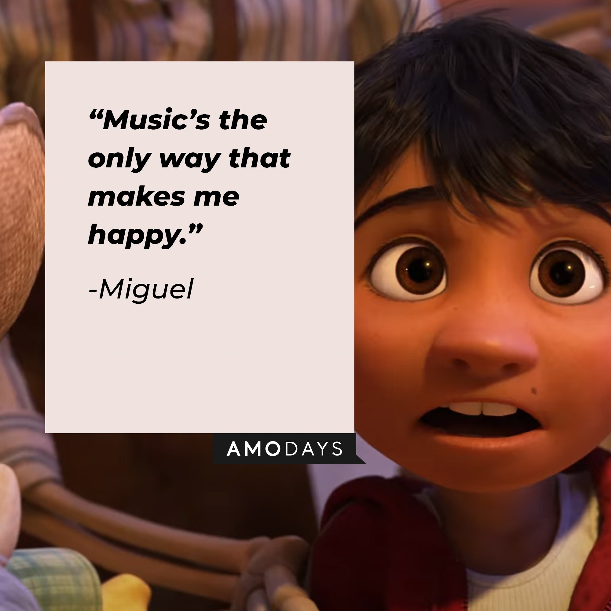 Miguel's quote: “Music’s the only way that makes me happy.” | Image: AmoDays