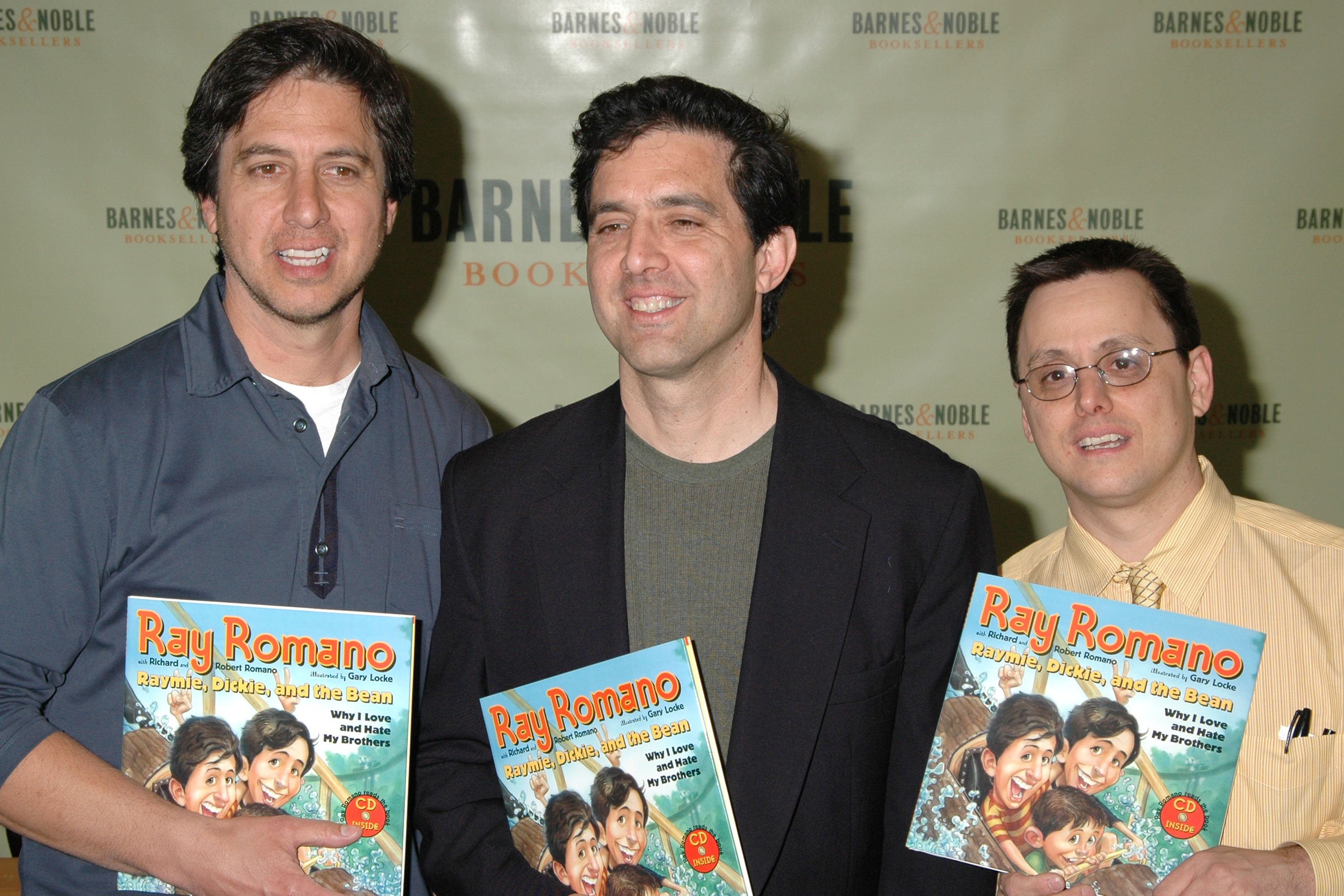 Ray, Richard and Robert Romano during Ray Romano Signs His Book "Raymie, Dickie, and the Bean: Why I Love and Hate My Brothers" at Barnes & Noble Rockefeller Center in New York City on March 29, 2005 | Source: Getty Images