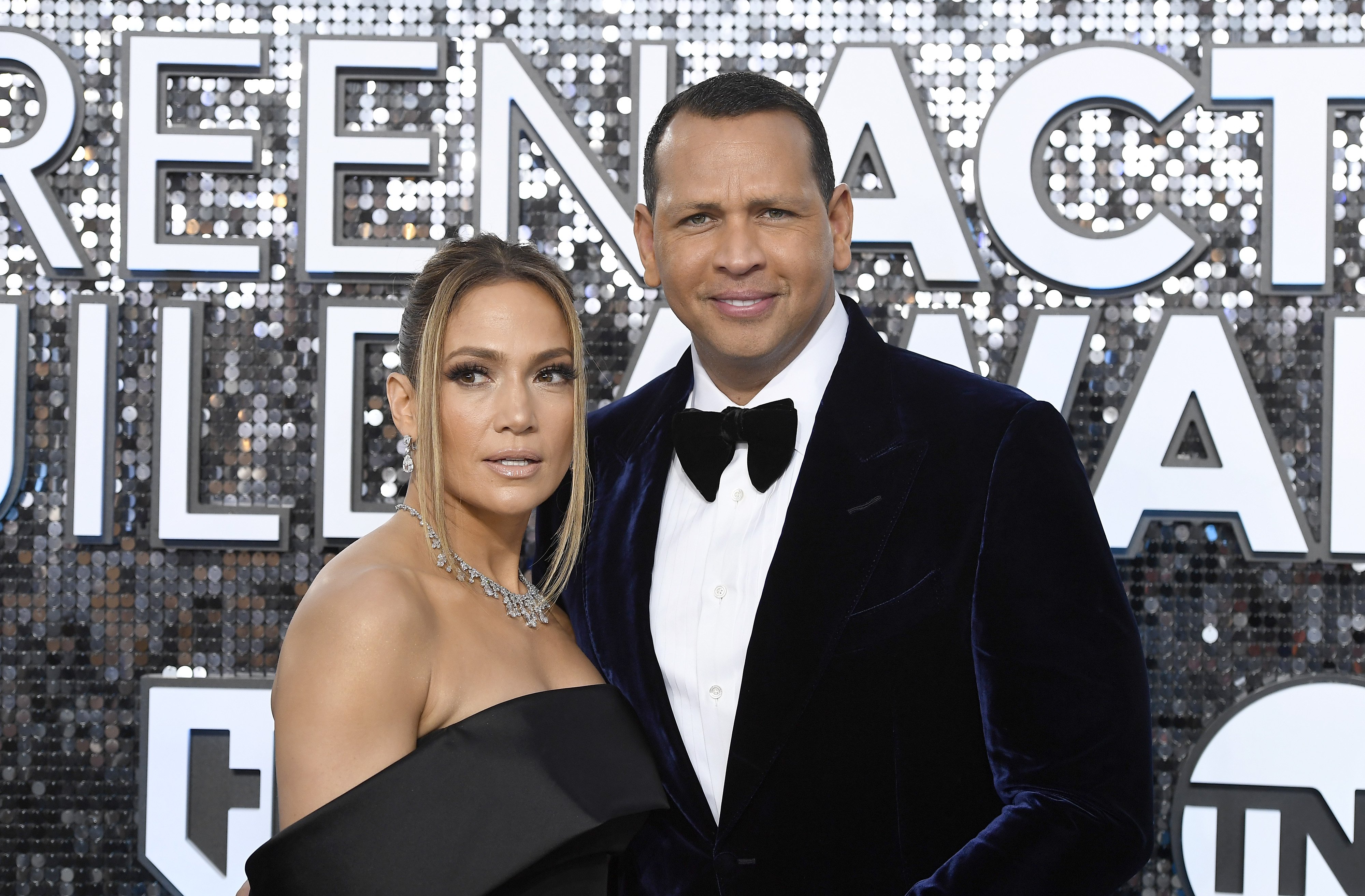 Jennifer Lopez and Alex Rodriguez attend the 26th Annual Screen Actors Guild Awards at The Shrine Auditorium on January 19, 2020 in Los Angeles, California | Source: Getty Images 