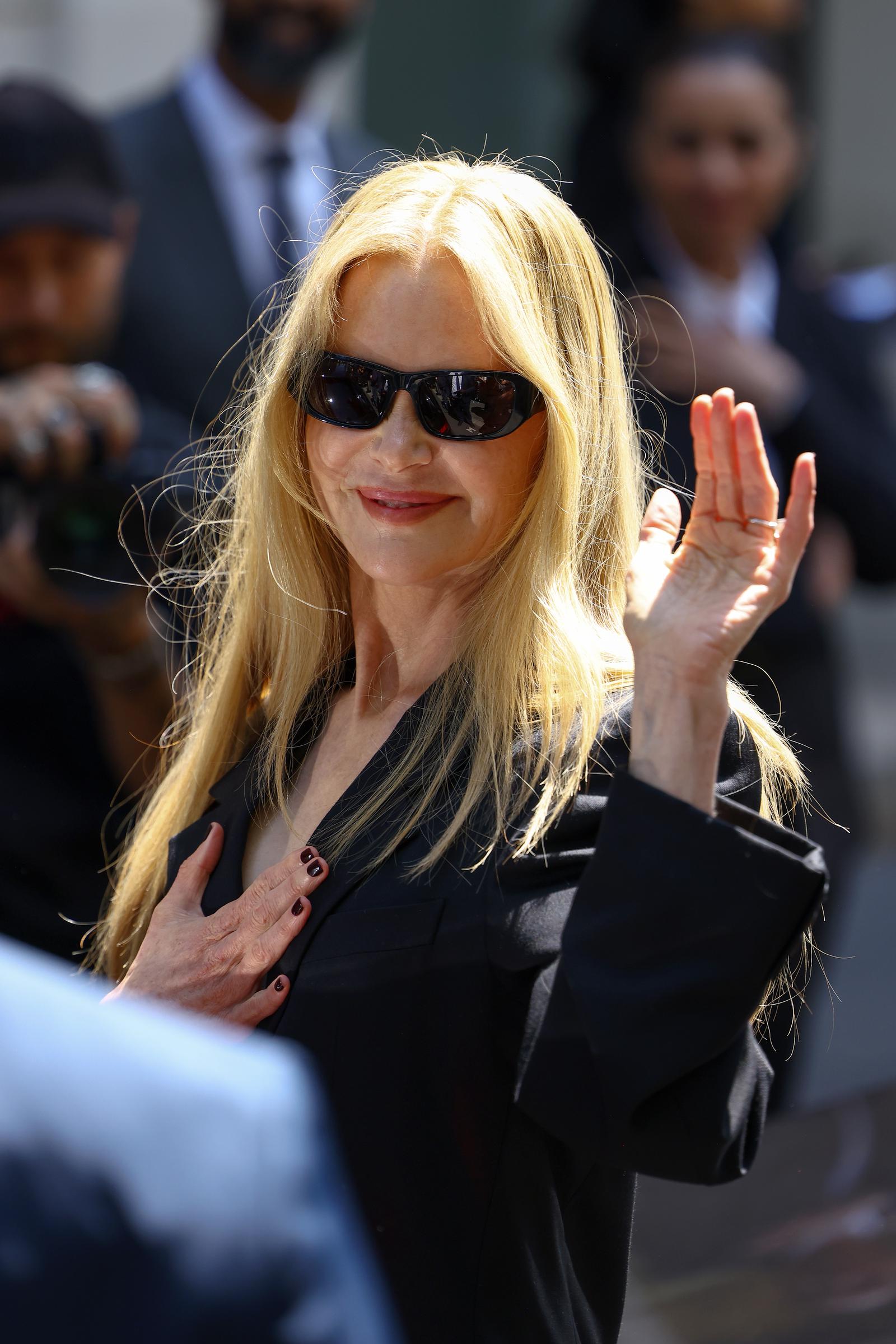 Nicole Kidman waves to the crowd at the Balenciaga Haute Couture Fall/Winter show in Paris, France on July 9, 2025 | Source: Getty Images