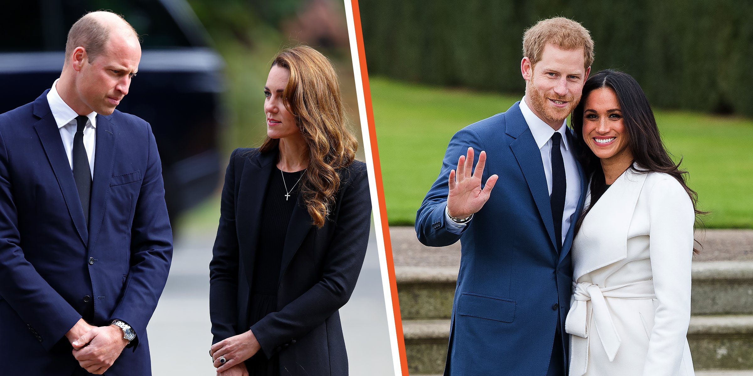 Prince William and Kate Middleton | Prince Harry and Meghan Markle | Source: Getty Images