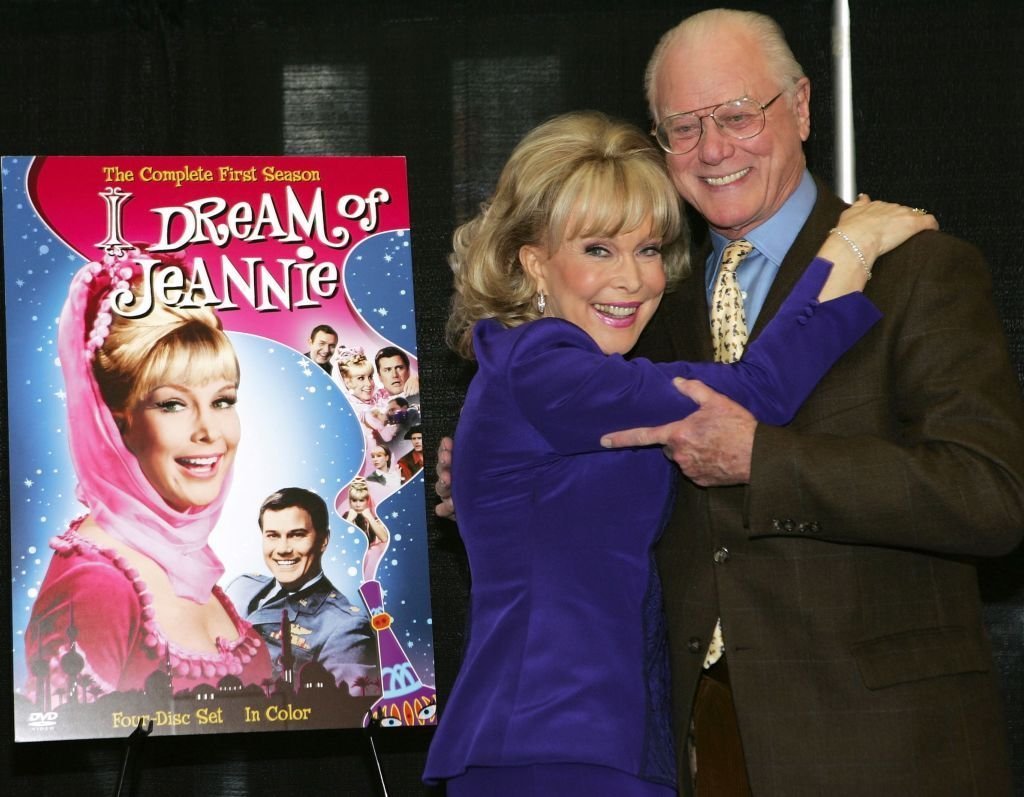 Actors Larry Hagman and Barbara Eden attend the "I Dream of Jeannie" DVD Launch at Barnes & Noble Bookstore | Getty Images