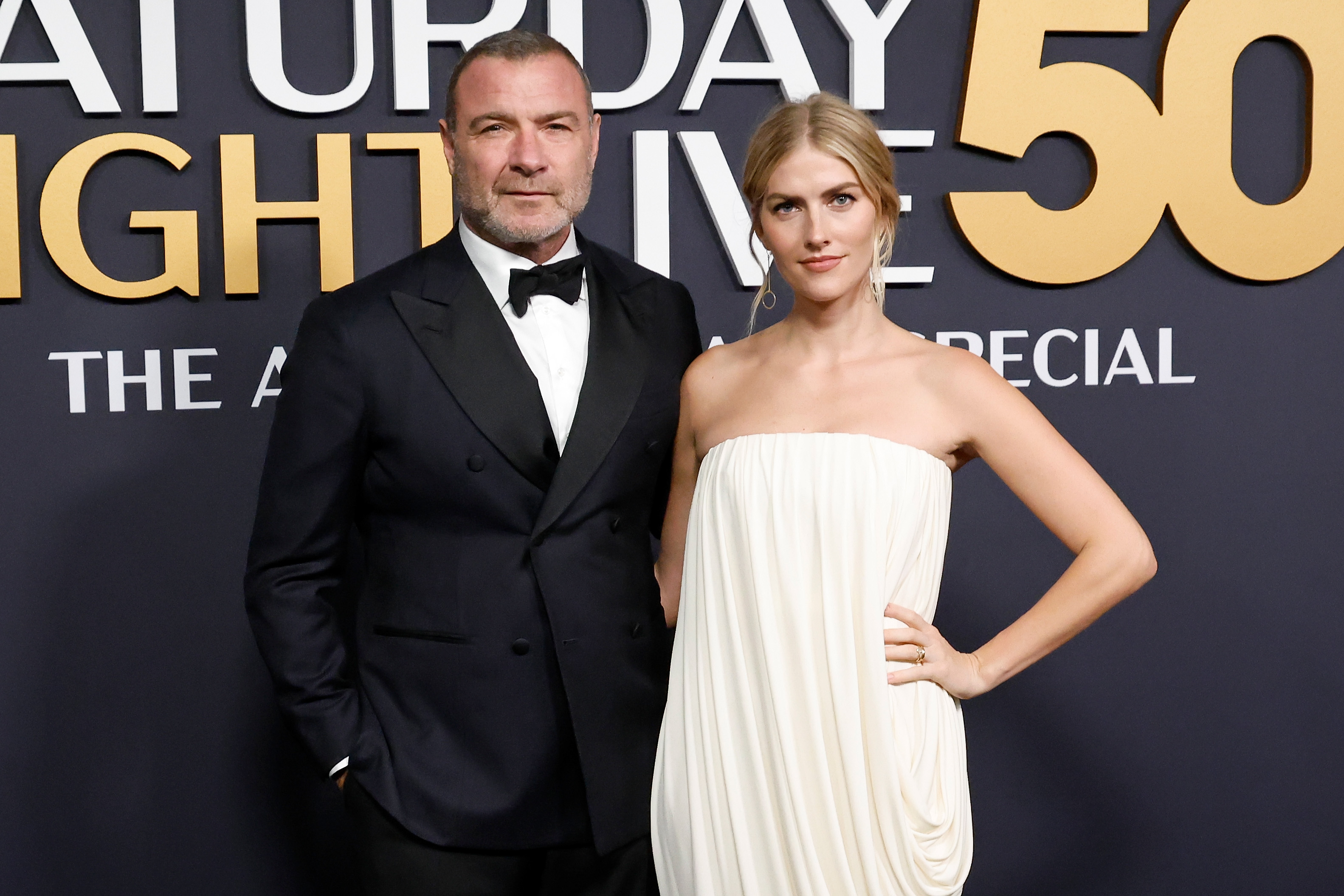 Liev Schreiber and Taylor Neisen attend SNL50: The Anniversary Special on February 16, 2025 at 30 Rockefeller Center in New York City | Source: Getty Images