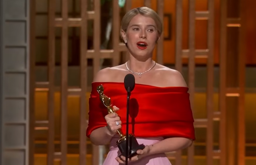 Jessie Buckley during her acceptance speech as seen in a video posted on March 15, 2026 | Source: YouTube/ABC News