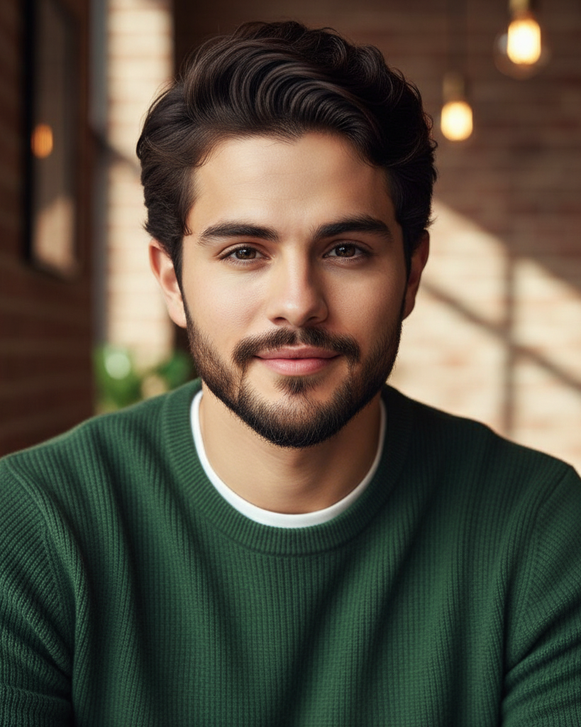 In the AI version of her reimagined as a man, Gomez appears youthful and charismatic, with well-defined brows, warm brown eyes, and a closely trimmed beard that adds maturity to his smooth features. With tousled dark hair and a relaxed, approachable demeanor, he radiates the same gentle charm that fans associate with Gomez. | Source: Gemini