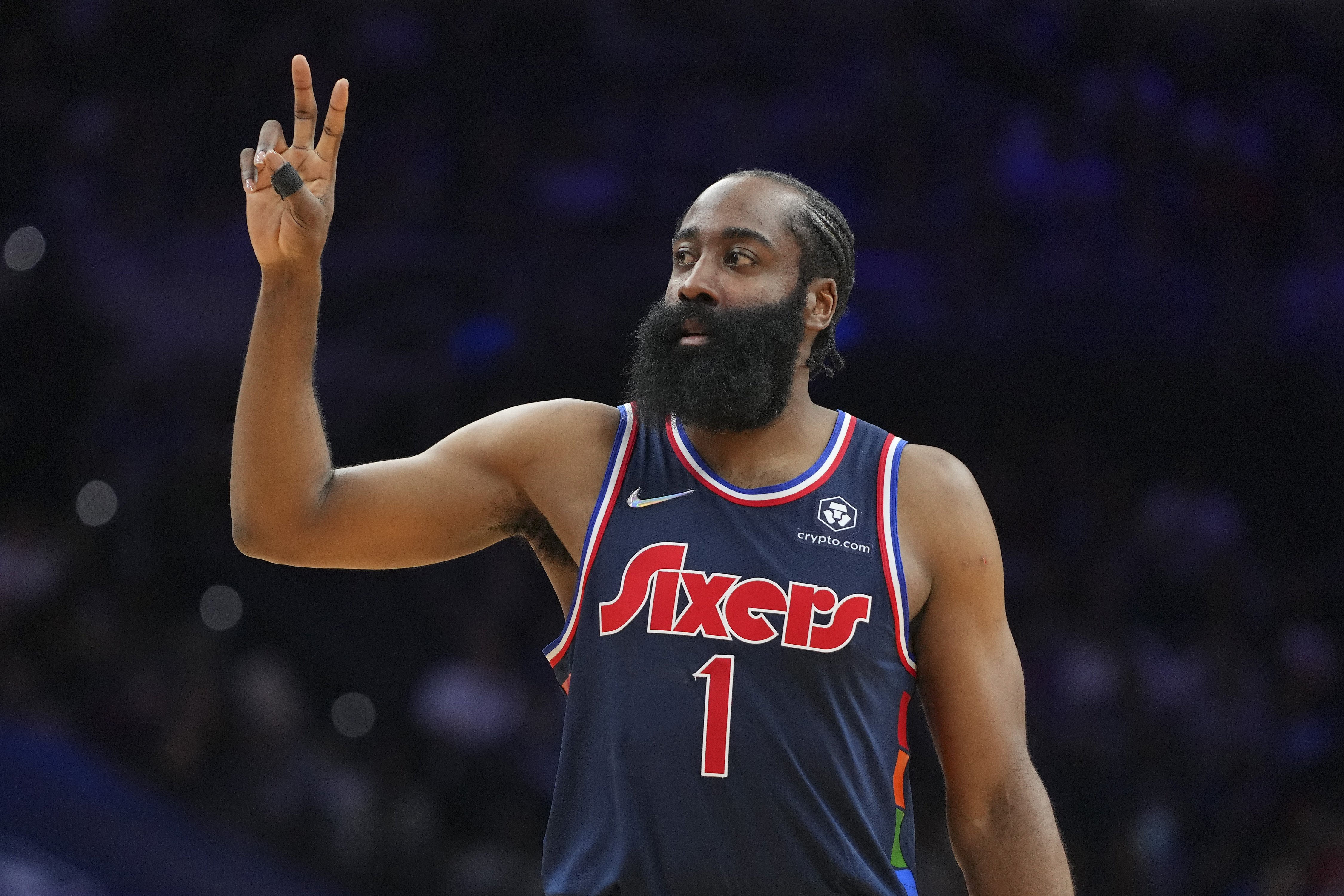 James Harden in a game against the Dallas Mavericks at the Wells Fargo Center in Philadelphia, Pennsylvania, on March 18, 2022. | Source: Getty Images