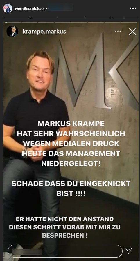 Screenshot der Instagram Story von Michael Wendler | Quelle: Instagram/Michael Wendler