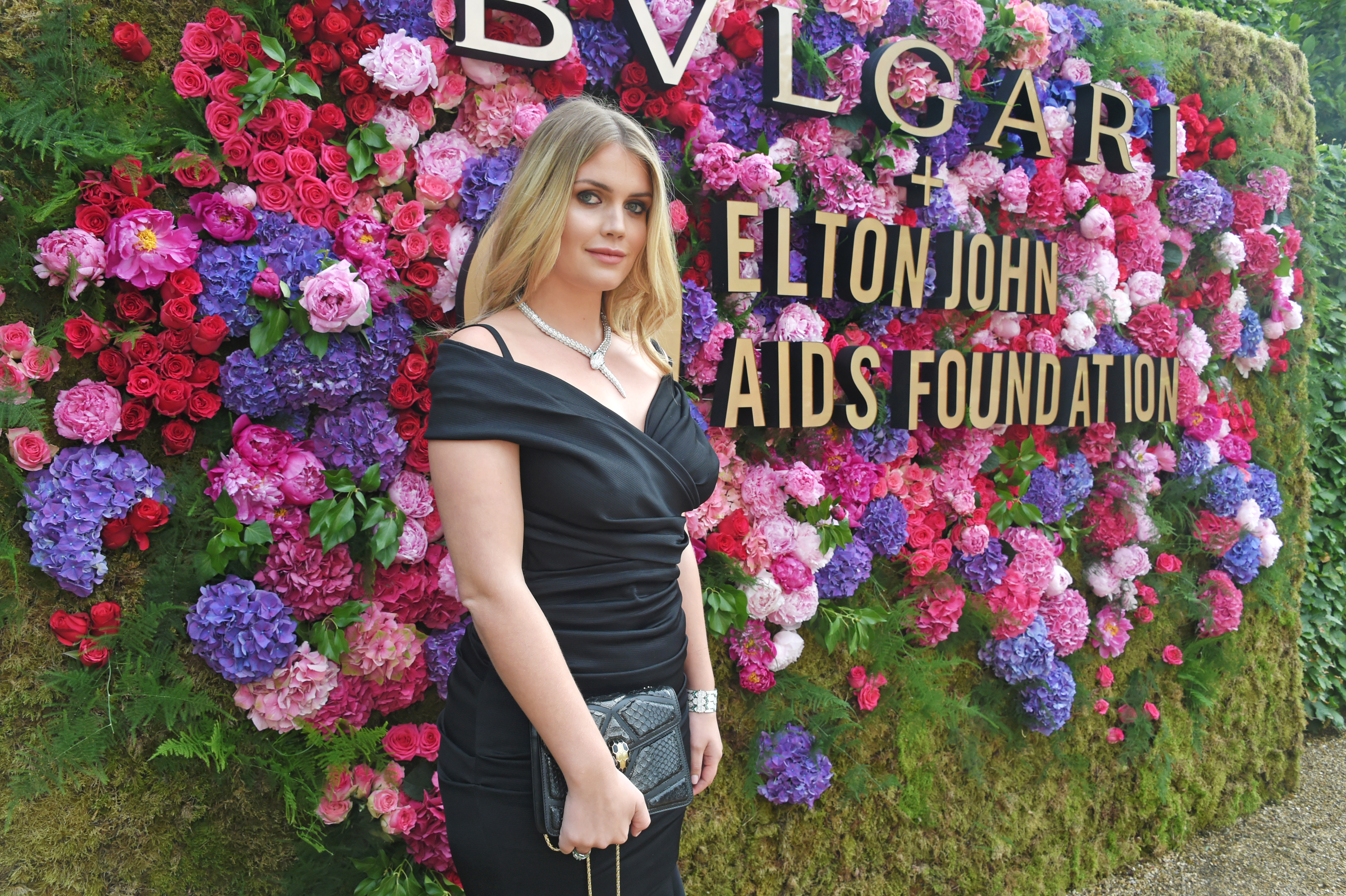 Lady Kitty Spencer attends the Woodside Gallery Dinner in benefit of Elton John AIDS Foundation in partnership with BVLGARI at Woodside on June 22, 2017 in Windsor, England | Source: Getty Images