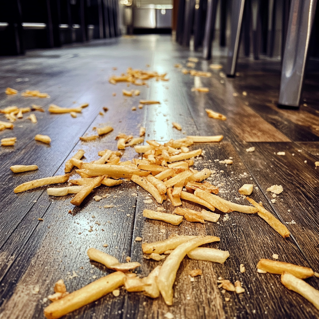 French fries scattered on the floor | Source: Midjourney