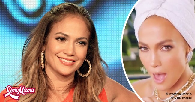 Jennifer Lopez Rocks Glamorous Towel-on-Head Look While Giving a Peek ...