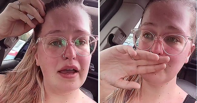 Shelby Rodriguez crying inside her car after being asked to leave the gym | Photo: Tiktok.com/@shelby.bellz