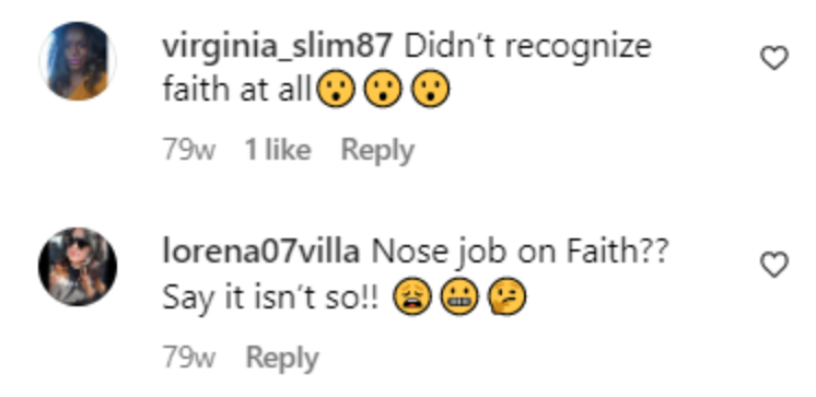 A fan's comment on Faith Hill's appearance. | Source: Instagram.com/people