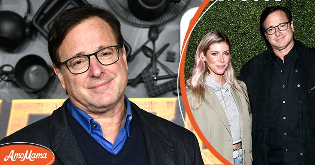 Picture of actor Bob Saget [left]. Kelly Rizzo and Bob Saget attend Wheelhouse and Rally's celebrity and content-creator private fund raise event, with rare collectibles on display from sports, culture and history on October 13, 2021 in Los Angeles, California [right] | Photo: Getty Images