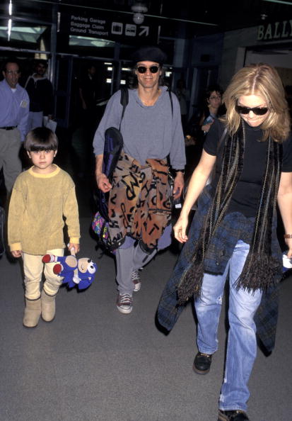 Eddie Van Halen, Valerie Bertinelli, and Wolfgang at Los Angeles International Airport on January 29, 1997, in Los Angeles, California. | Photo: Getty Images