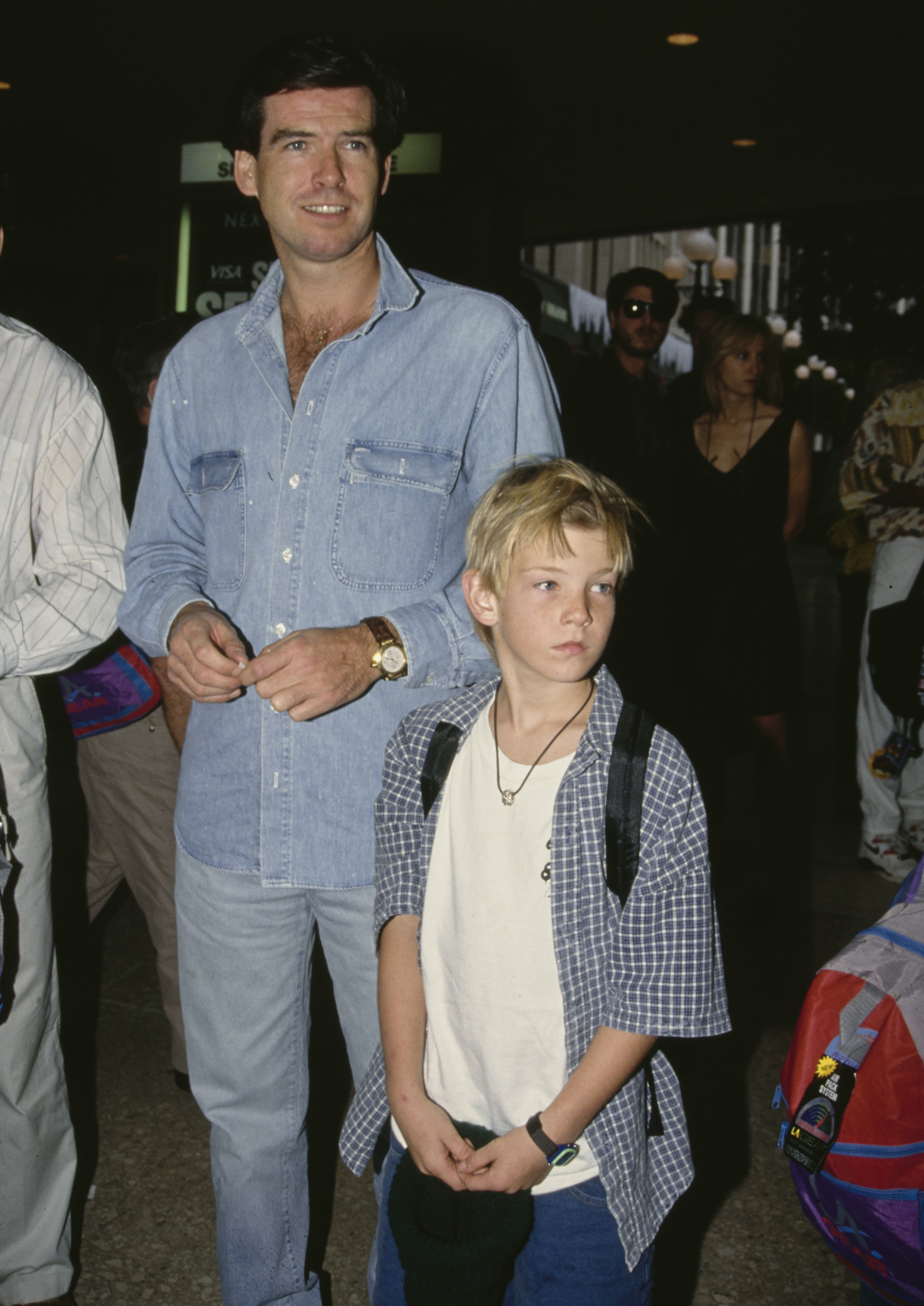 Pierce, and Sean Brosnan at the "Home Alone 2: Lost in New York" in California, 1992 | Source: Getty Images