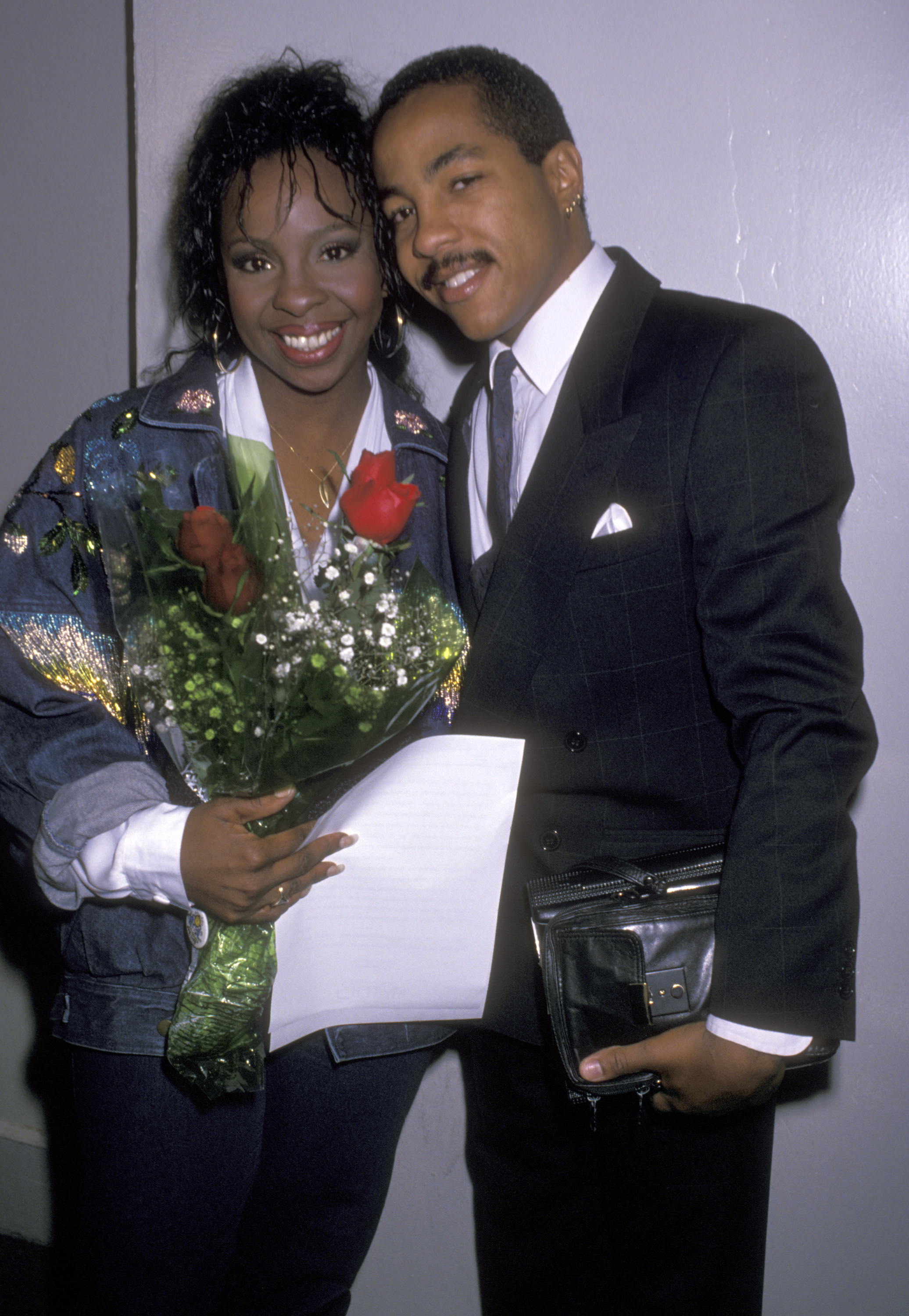 Gladys Knight and son Jimmy Newman attend a press conference on April 10, 1989 | Source: Getty Images