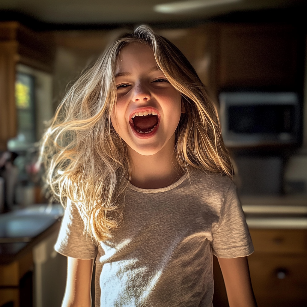 An excited little girl | Source: Midjourney