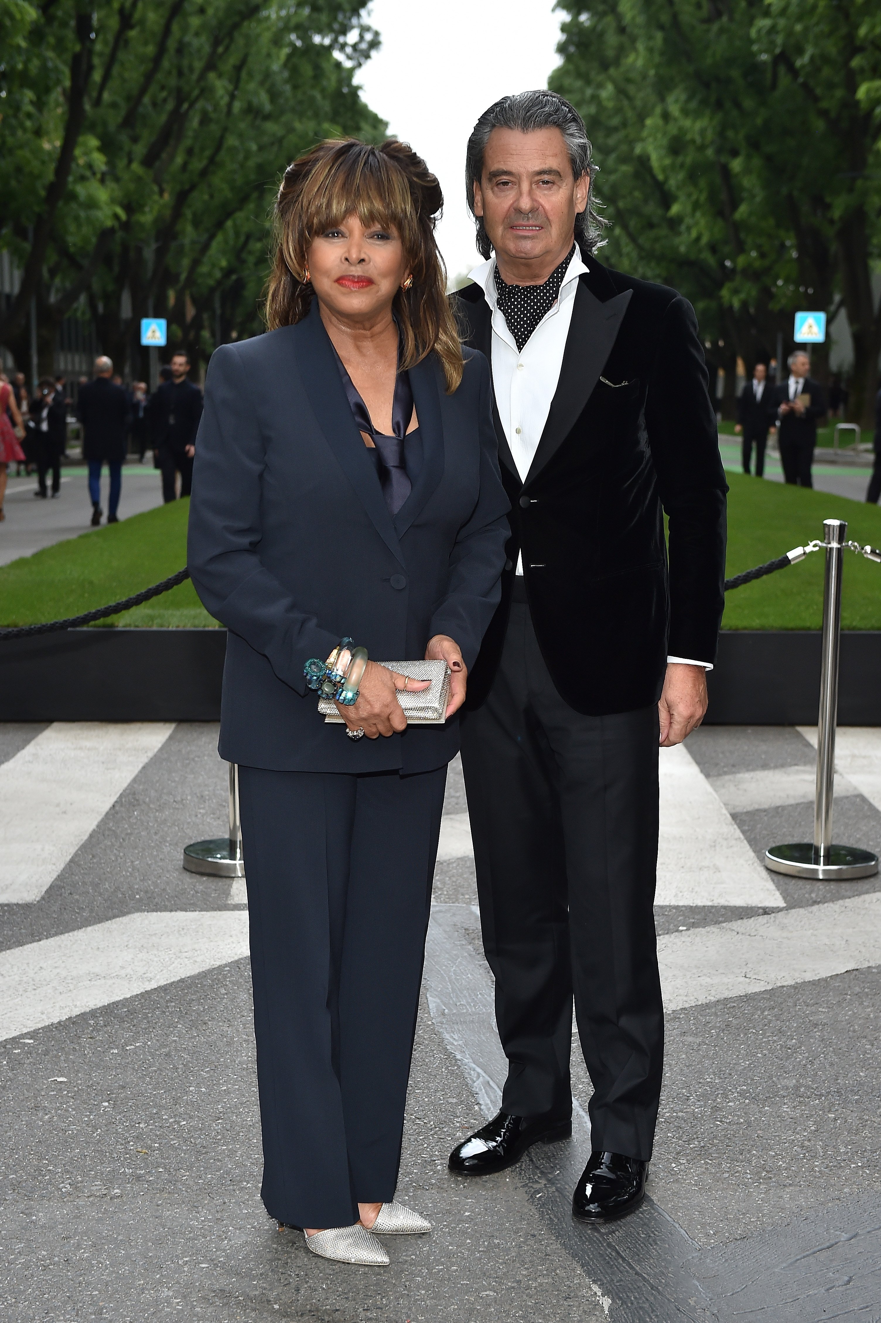 Tina Turner and Erwin Bach at the Giorgio Armani 40th Anniversary Silos Opening And Cocktail Reception on April 30, 2015 in Milan, Italy. | Source: Getty Images