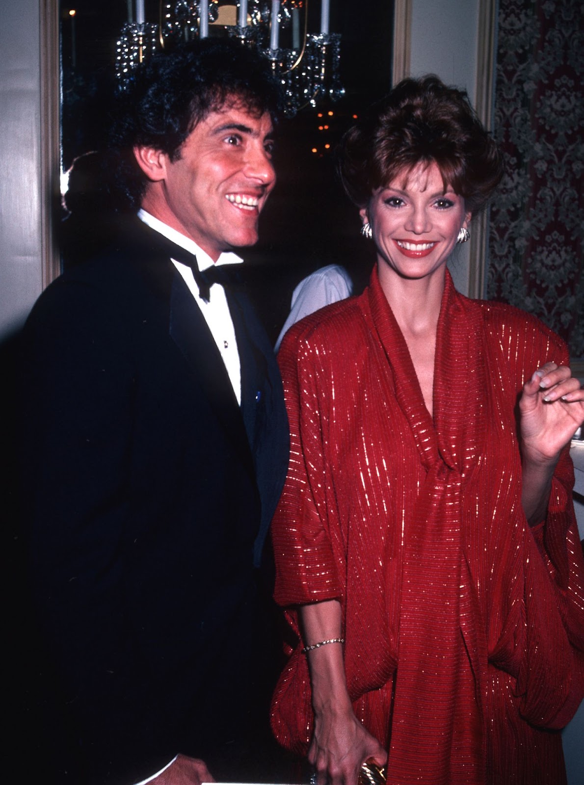 Harry Glassman and Victoria Principal at the Tom Bradley Scholarship Endowement on May 18, 1983, in Beverly Hills, California. | Source: Getty Images