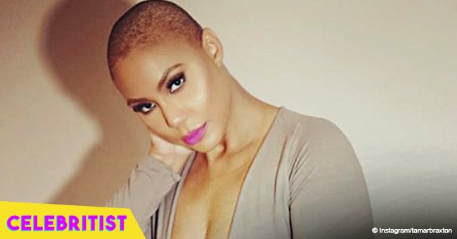 Tamar Braxton flashes brassiere in tight, sheer top after revealing relationship status