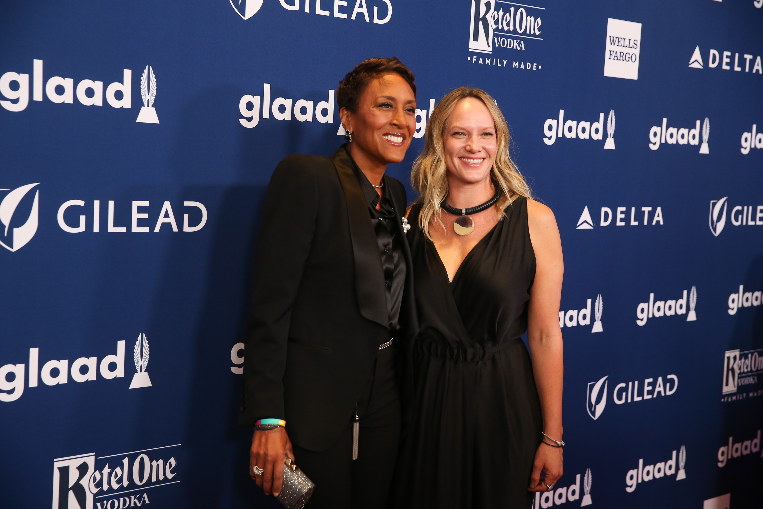 Robin Roberts and Amber Laign attend the 29th Annual GLAAD Media Awards at Mercury Ballroom at the New York Hilton. on May 5, 2018. in New York City. | Source Getty Images
