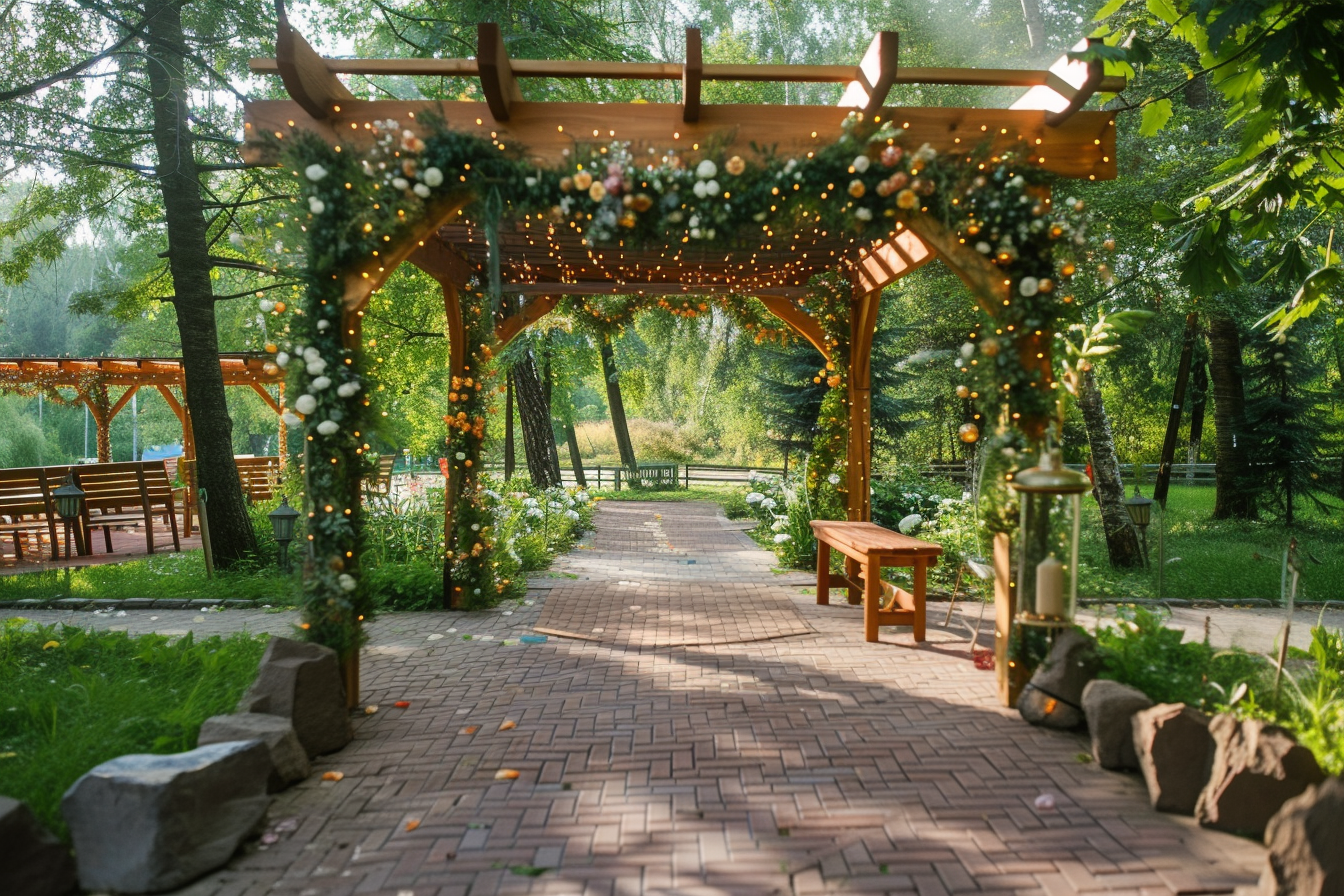 An outdoor wedding setting | Source: Midjourney