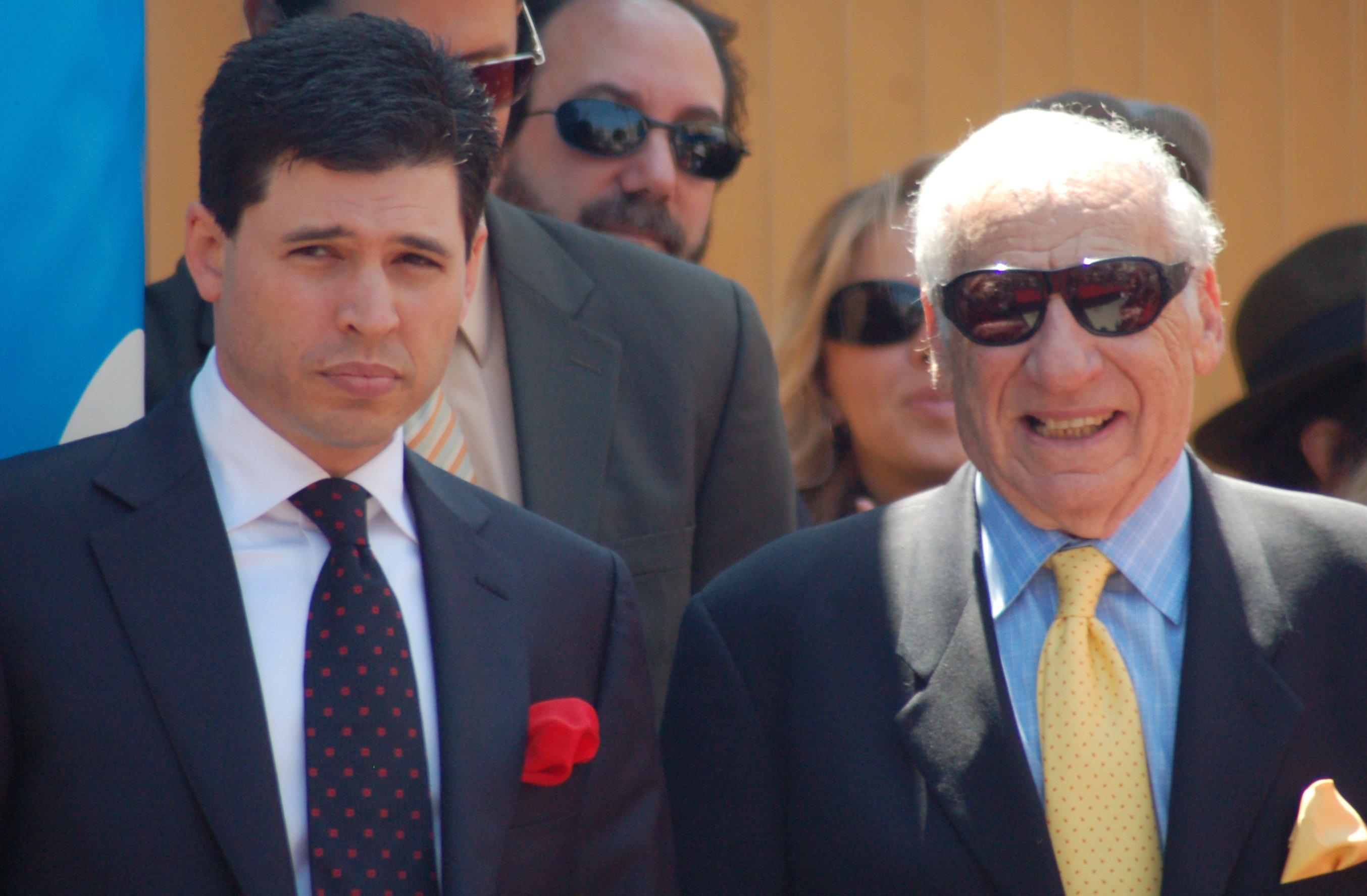 Max and Mel Brooks at a ceremony for Mel to receive a star on the Hollywood Walk of Fame on 23 April 2010. | Source: Wikimedia Commons