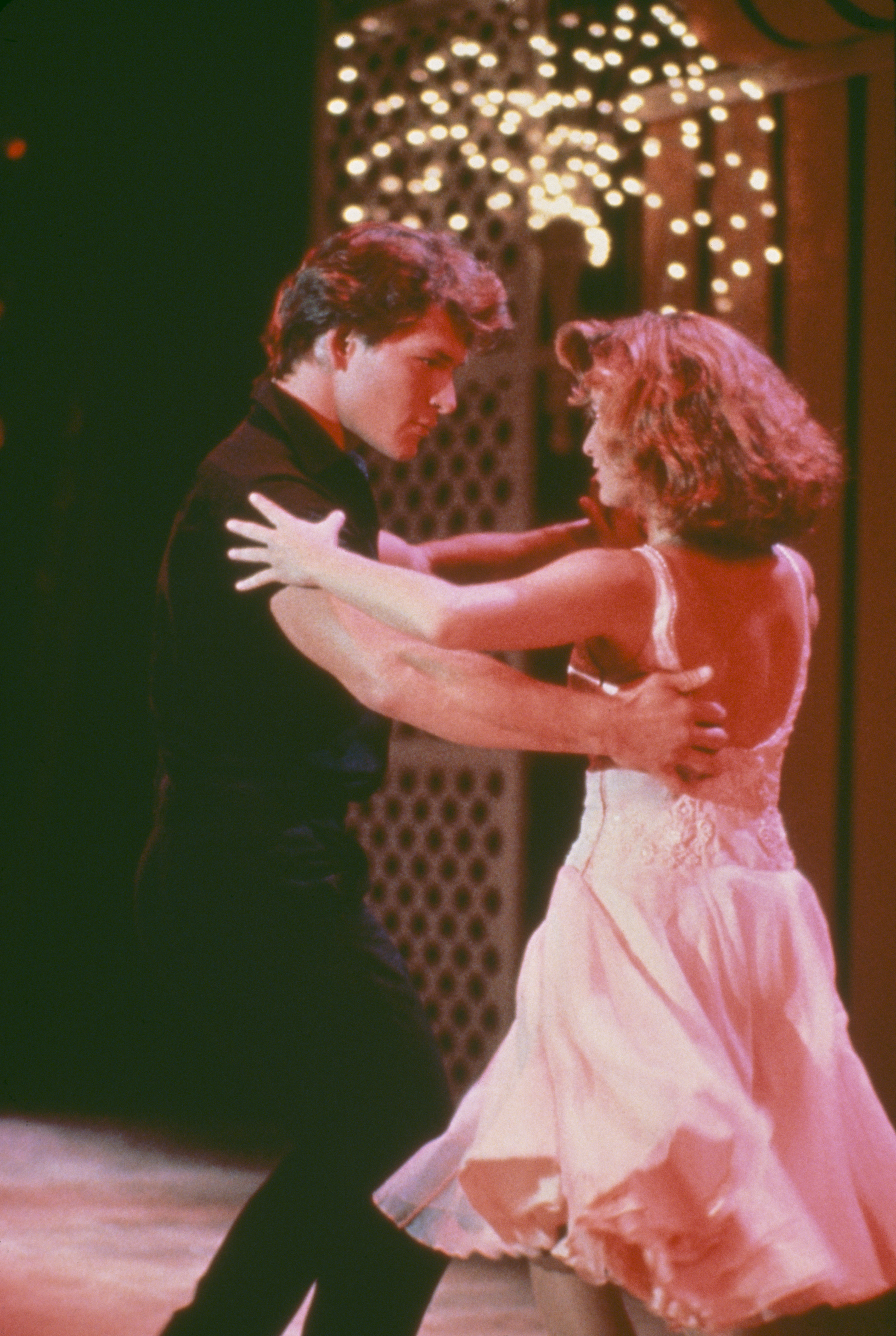 Patrick Swayze and Jennifer Grey on the set of 