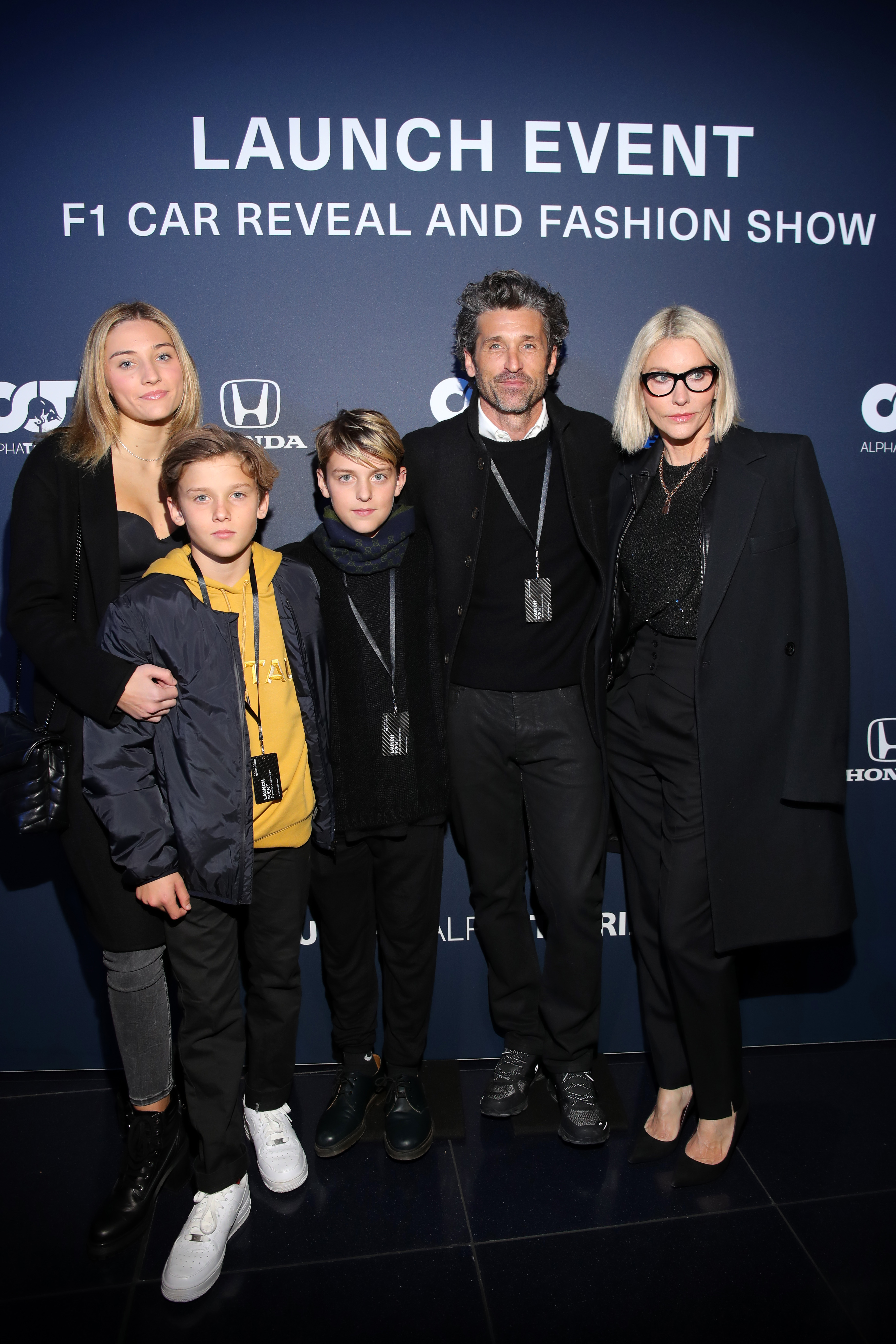 Darby Dempsey, Lalula Dempsey, Patrick Dempsey, Jillian Fink and Sullivan Dempsey, 2020 | Source: Getty Images