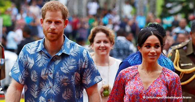 Meghan Markle rocks a new ruffled pink dress to enter Fiji island