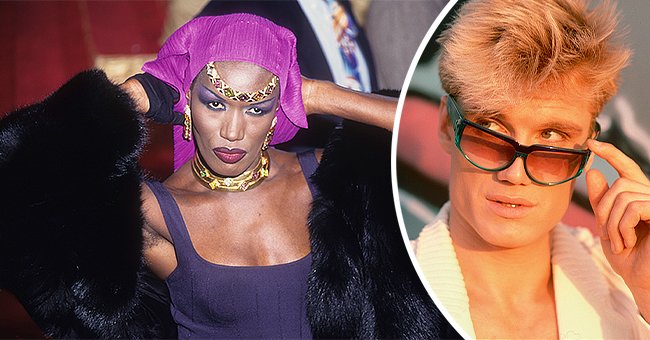 Jamaican singer and actress Grace Jones and her white boyfriend, Dolph Lundgren. | Photo: Getty Images