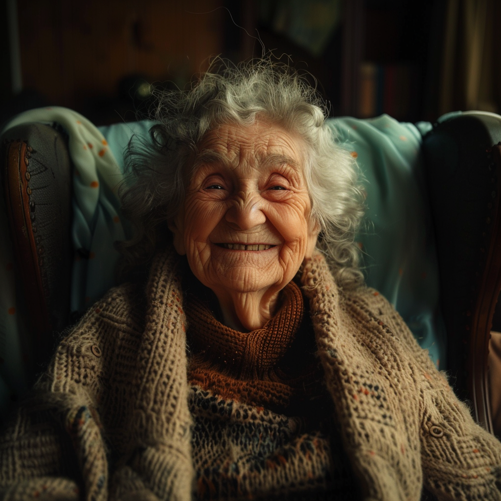 A smiling older woman | Source: Midjourney