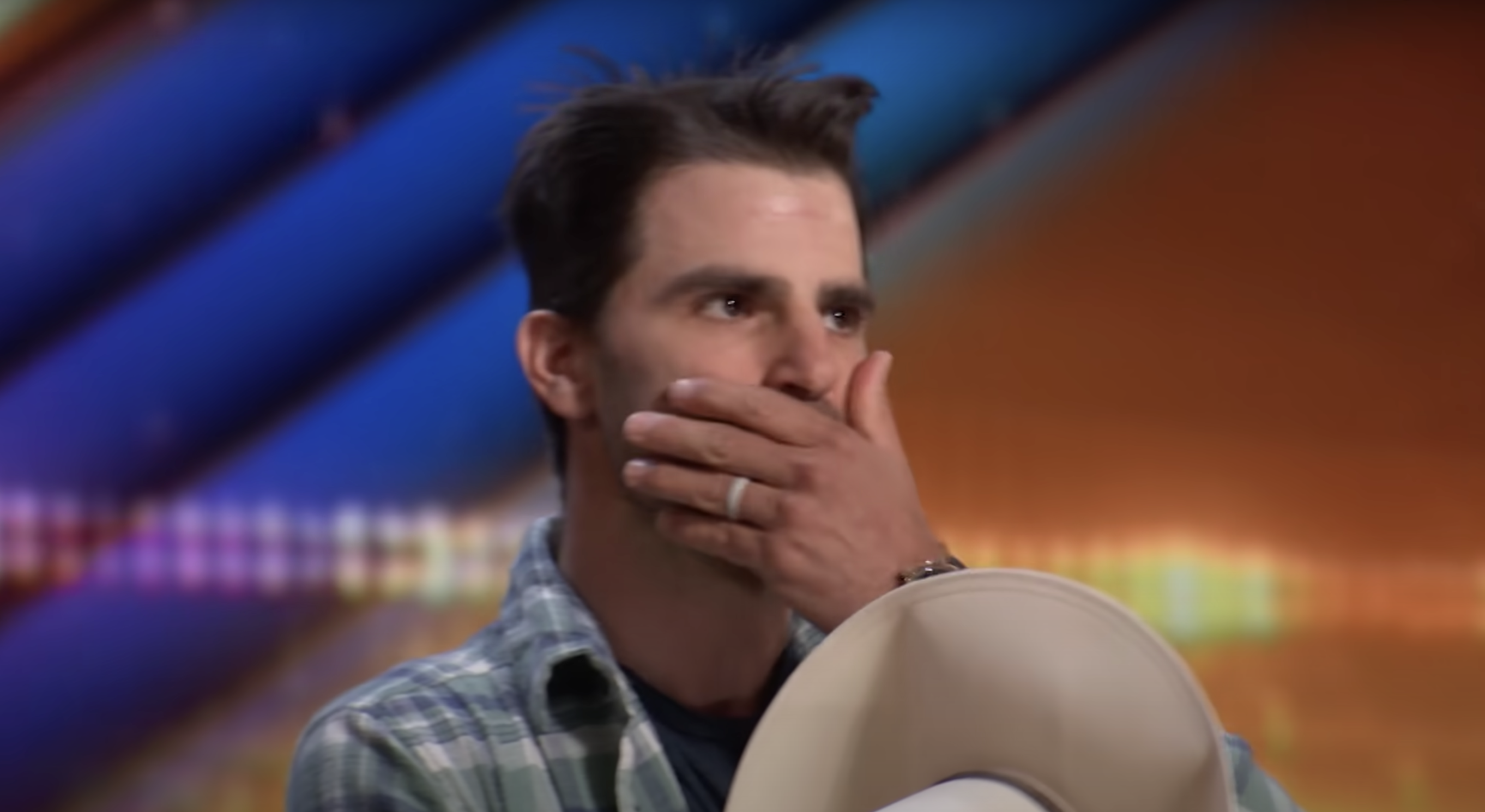 Mitch Rossell moved by the standing ovation he got during the audition of "Son" at "America's Got Talent" on June 6, 2023 | Source: YouTube/America's Got Talent