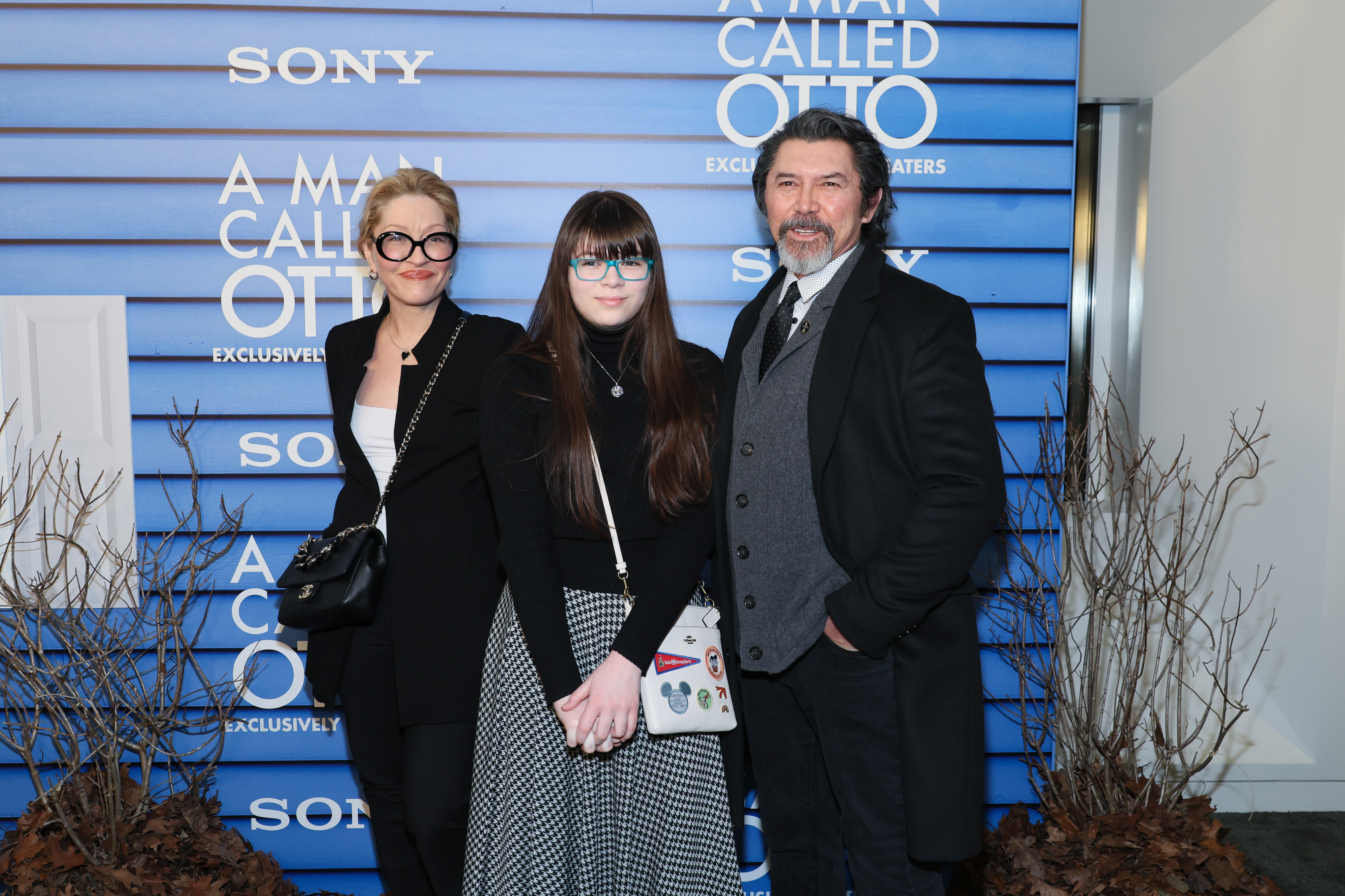 Yvonne Boismier, Indigo and Lou Diamond Phillips attend the "A Man Called Otto" New York Screening at Dot Dash Meredith on January 09, 2023, in New York City | Source: Getty Images