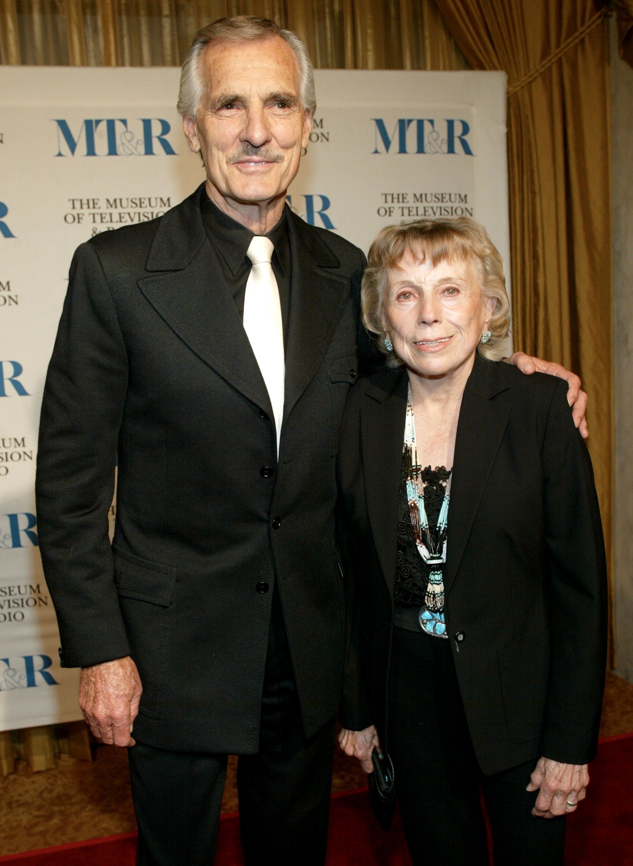Dennis Weaver and Gerry Stowell attend the Museum of Television & Radio Gala on September 29, 2002 in Beverly Hills, California. / Source: Getty Images
