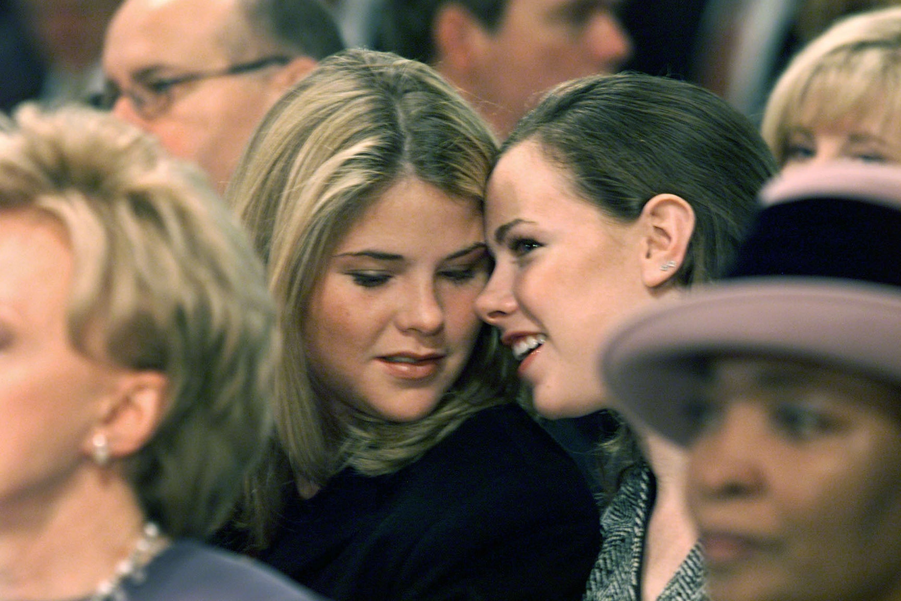 George W. Bush's twin daughters Jenna and Barbara  during a pre-inaugural event January 19, 2001 in Washington, DC | Source: Getty Images