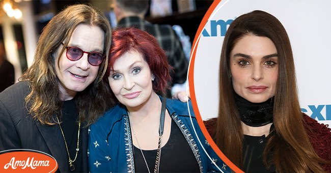 Musician Ozzy Osbourne and TV host Sharon Osbourne during the Billy Morrison - Aude Somnia Solo Exhibition at Elisabeth Weinstock on September 28, 2017 in Los Angeles, California. (R) Actress Aimee Osbourne during her visit at SiriusXM Studios on April 2, 2015 in New York City. / Source: Getty Images
