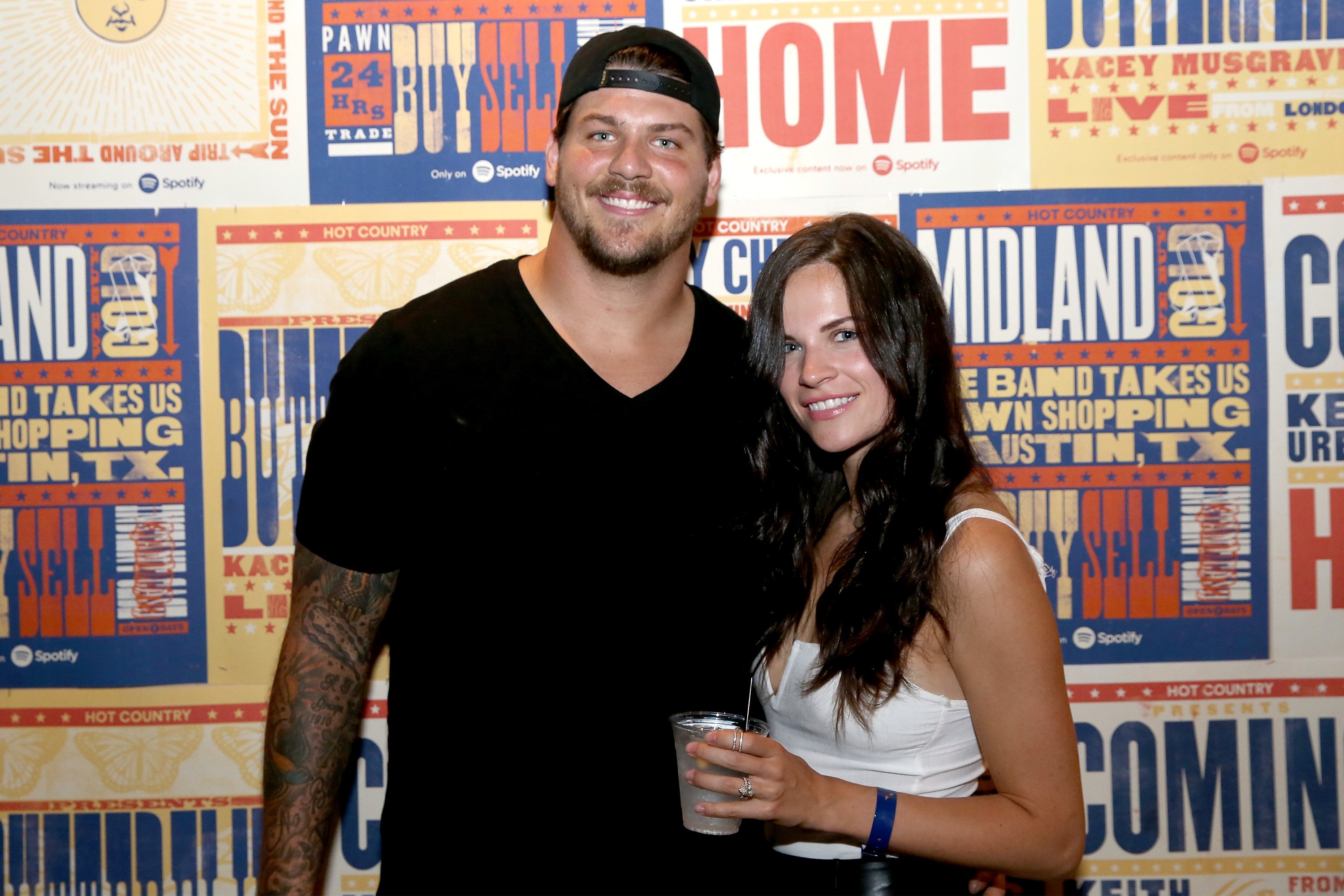 Taylor Lewan and Taylin Gallacher at Spotify's Hot Country Presents Midland in 2018 in Nashville, Tennessee. | Source: Getty Images