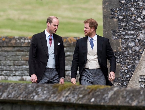 Prince William and Prince Harry arrive for the wedding ceremony of Pippa Middleton at St Mark's Church on May 20, 2017 in Englefield Green, England | Photo: Getty Images 