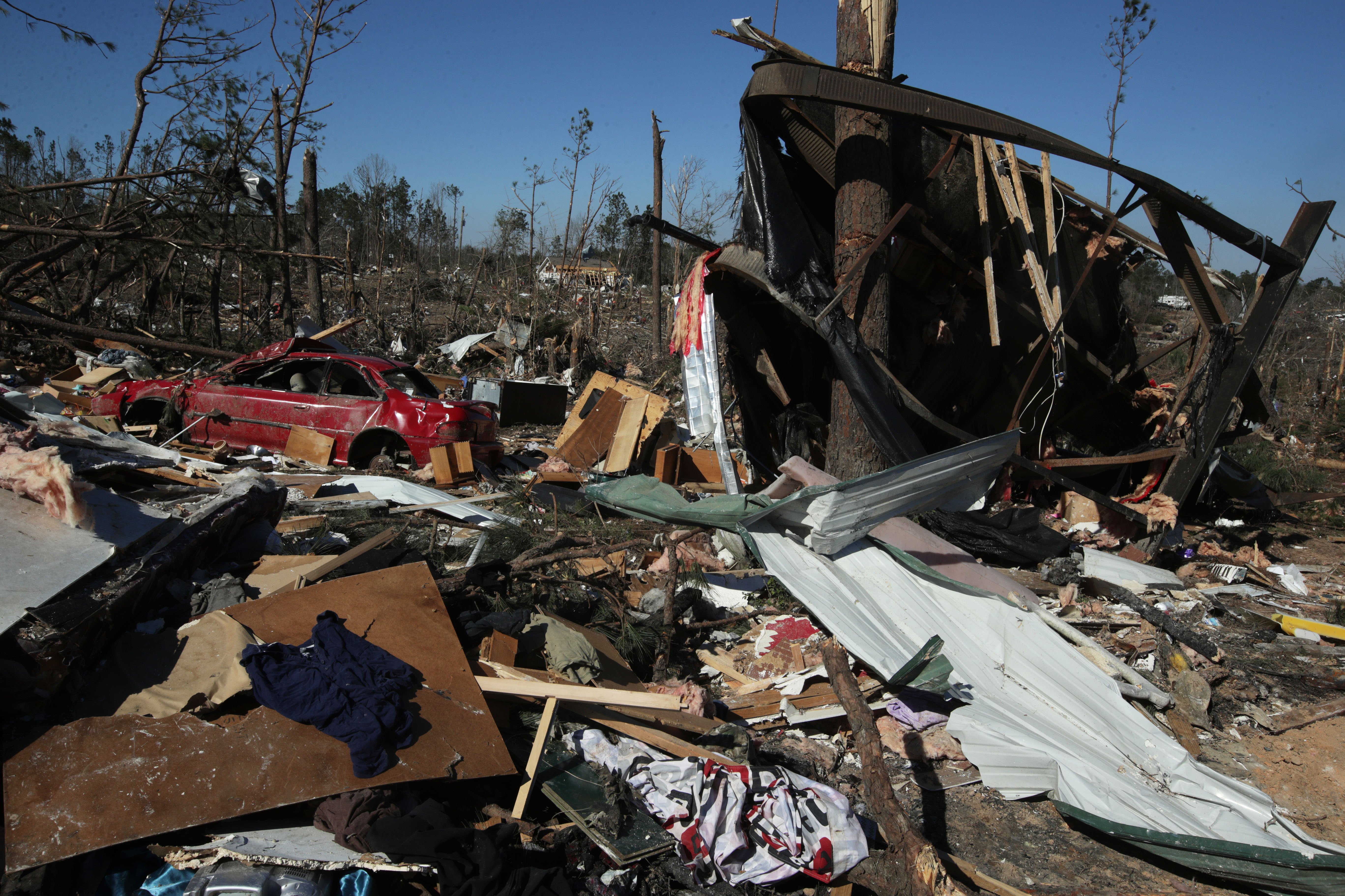 The devastation caused by the tornado in Beauregard, Alabama | Photo: Getty Images