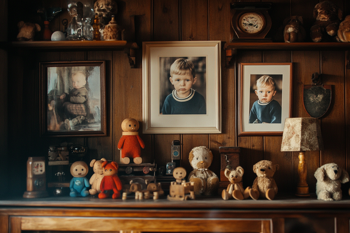 A shelf adorned with childhood memories | Source: Midjourney