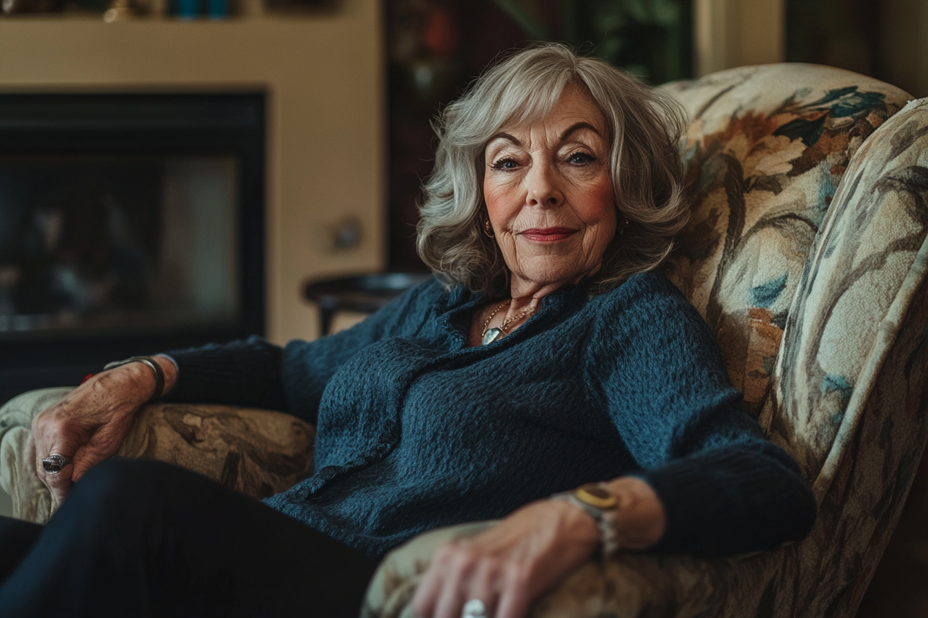 A woman sitting on an armchair | Source: Midjourney