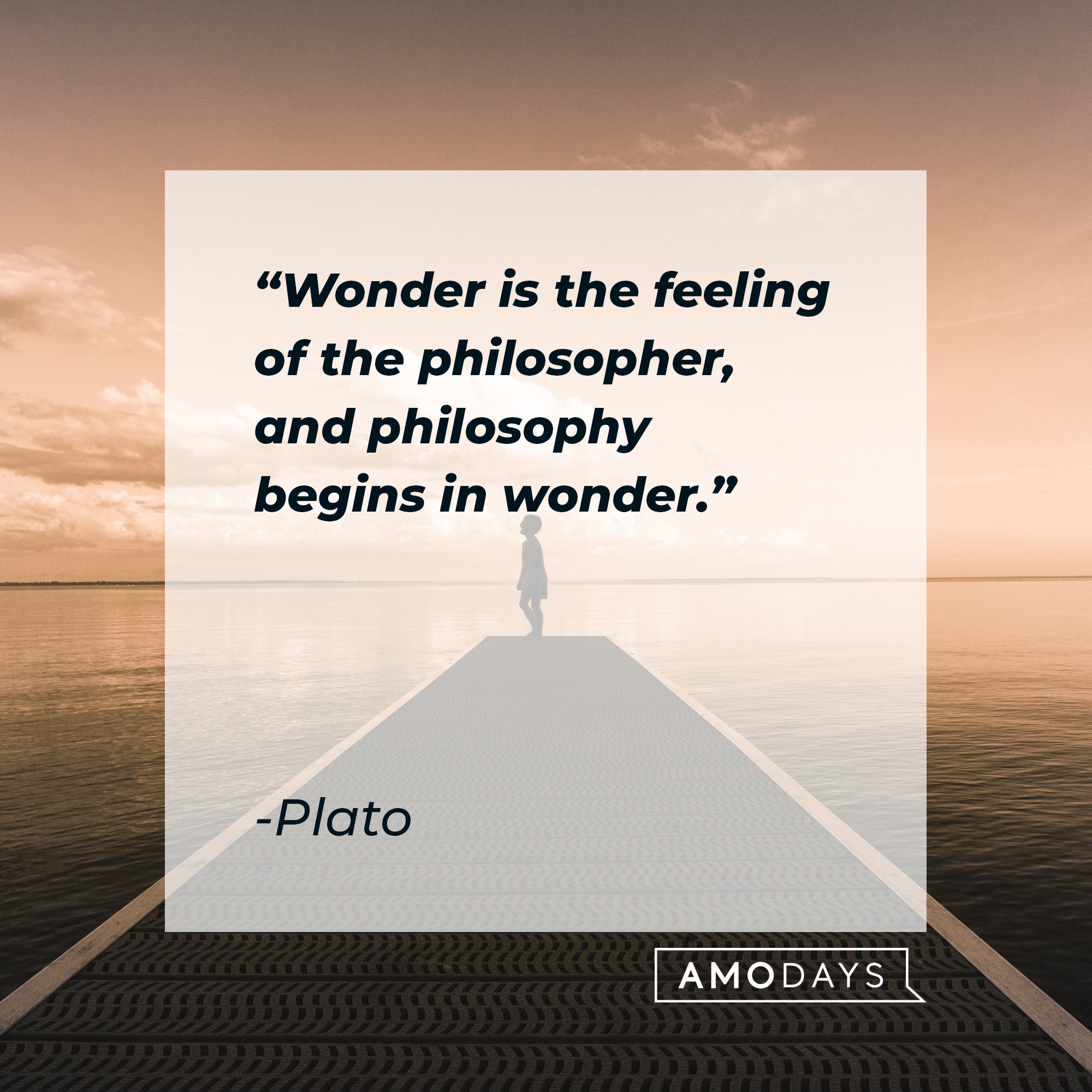 Plato's quote: "Wonder is the feeling of the philosopher, and philosophy begins in wonder." |  Image: AmoDays