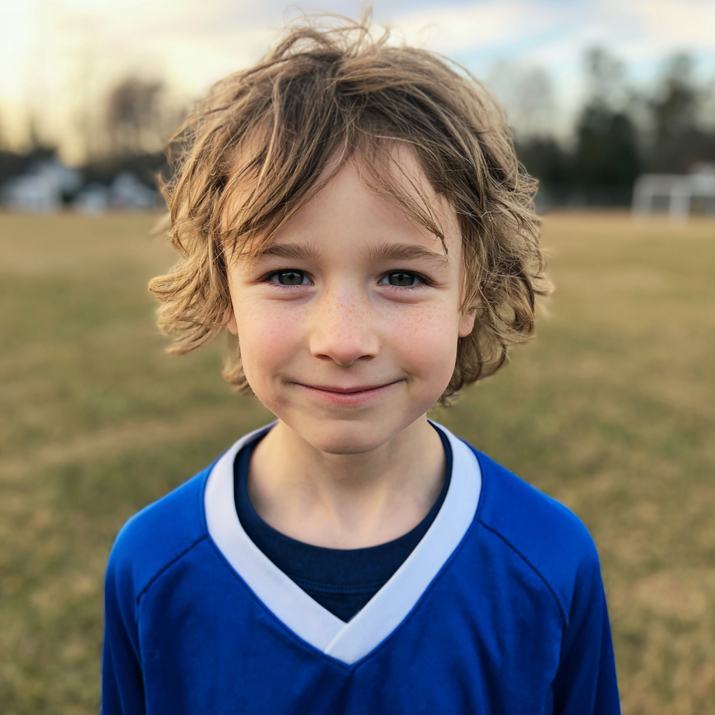 A little boy in his soccer uniform | Source: Midjourney