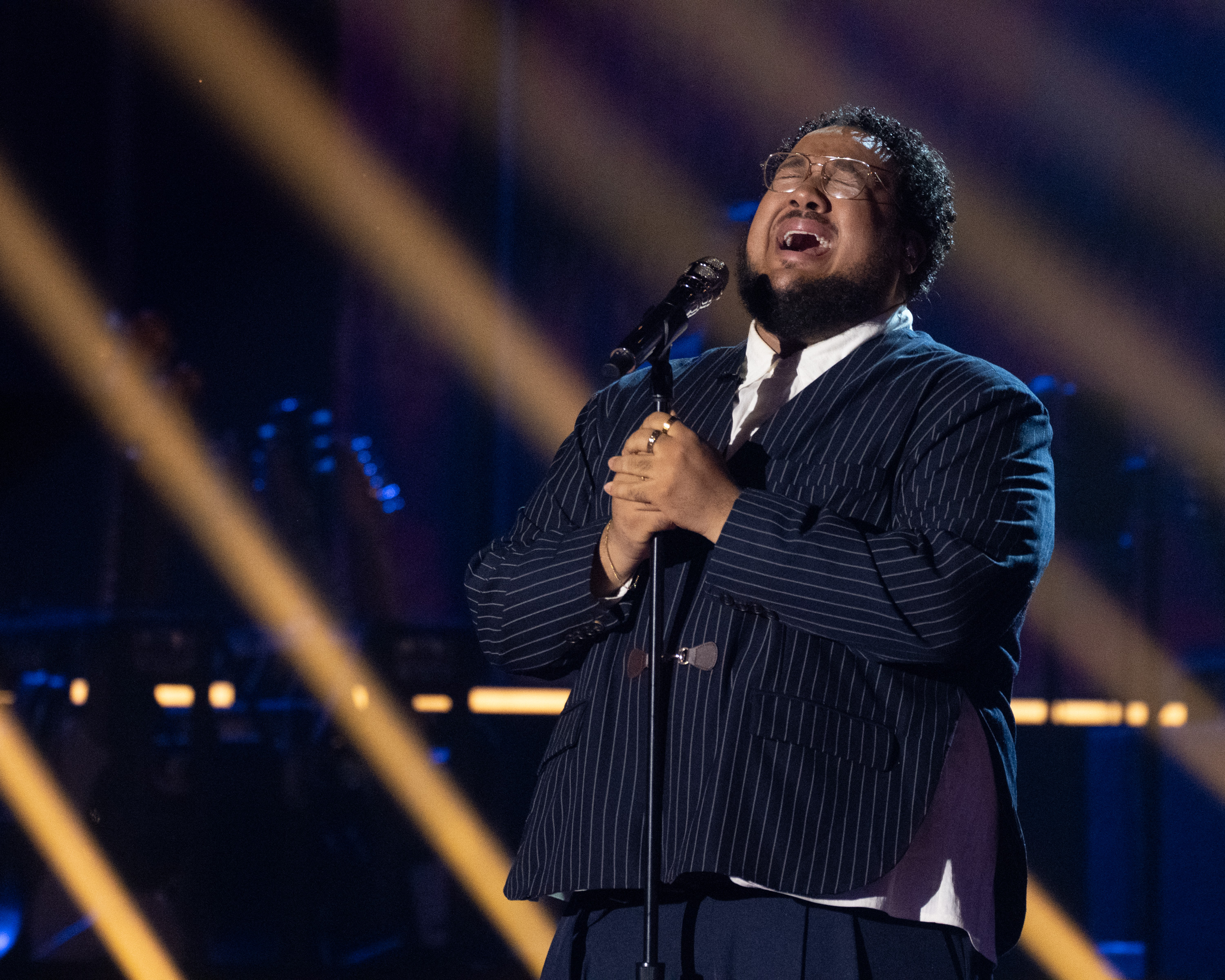 Jordan McCullough belts out a song during the "American Idol" Season 24 grand finale. | Source: Getty Images