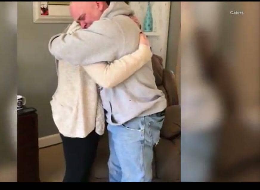 A screenshot of the moment when Sarah asked her stepdad, Vince VonTobel, to adopt her | Photo:  twitter.com/InsideEdition \